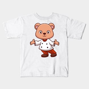 Chef Bear Cute Cartoon Kids T-Shirt